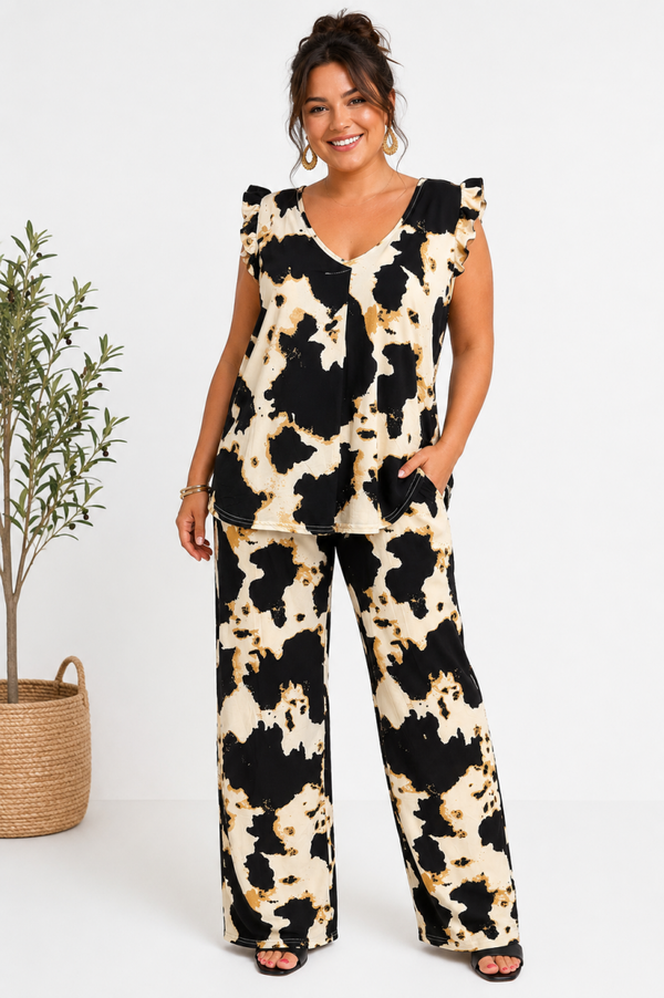 Travelstof set Cow Zwart