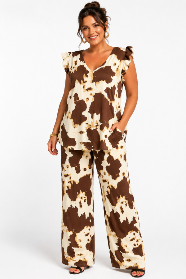 Travelstof set Cow Bruin