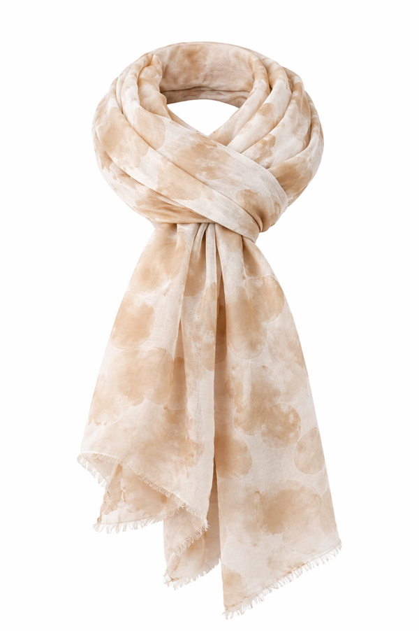 Sjaal beige Hartjes