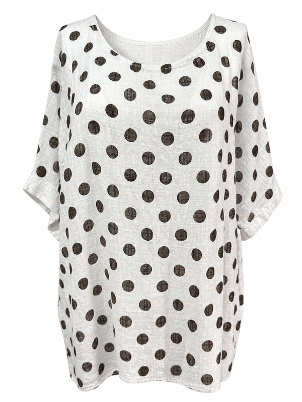 Shirt Carla Wit/Bruin
