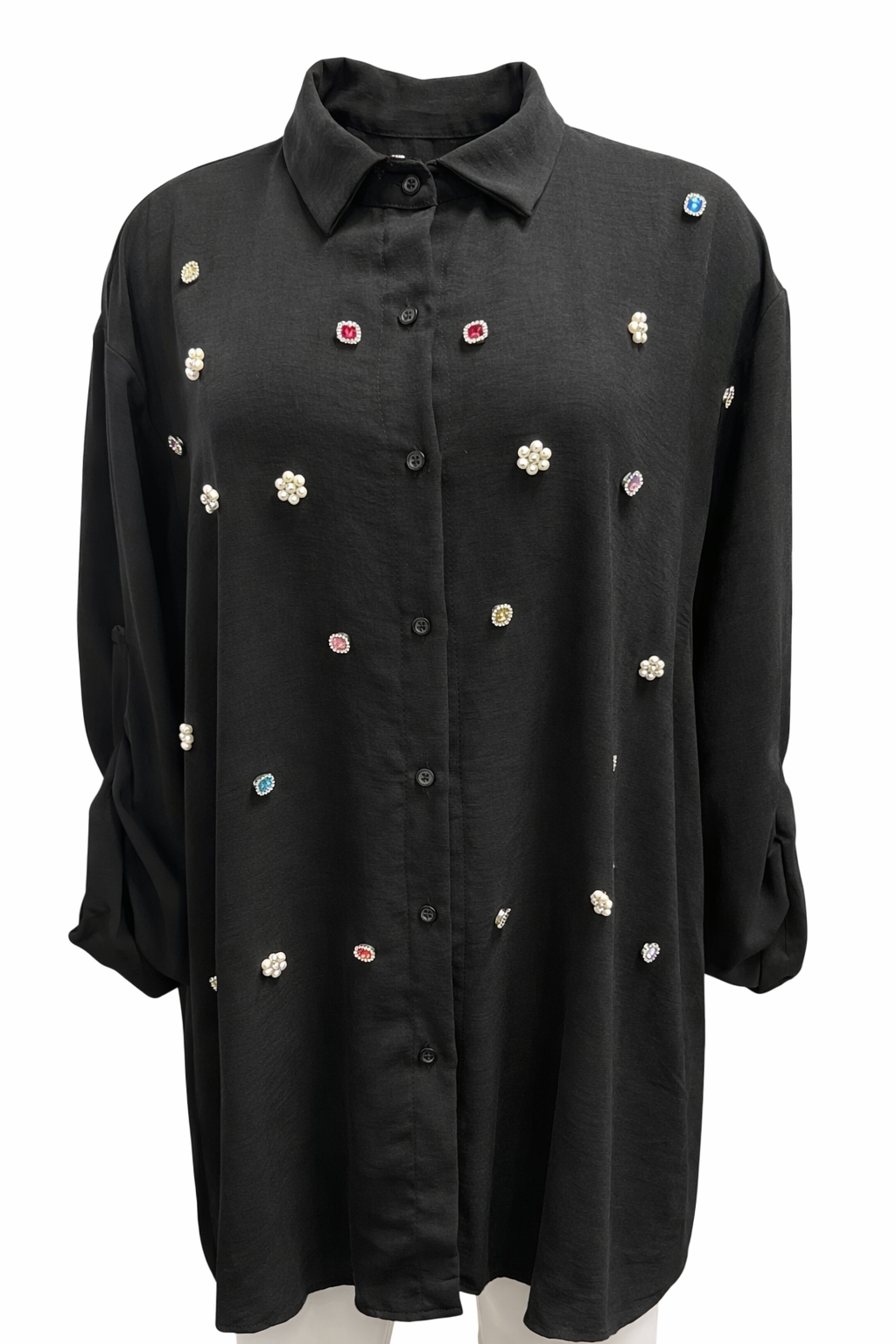 Plus size blouse Glamour Zwart