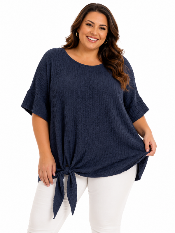 Plus-size shirt Marit Blauw