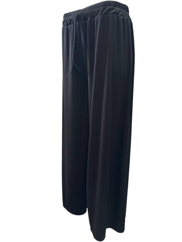 Rib broek Isa Zwart