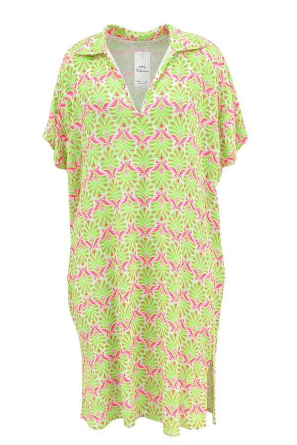 Jurk Doris Groen/Roze