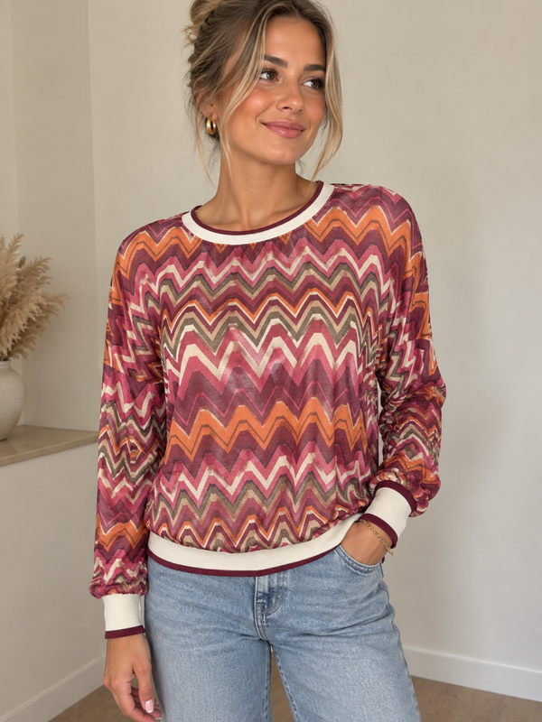 Zigzag Shirt Bordeaux