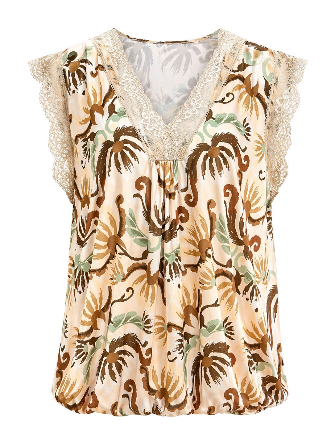 Shirt Travelstof Elastiek Beige