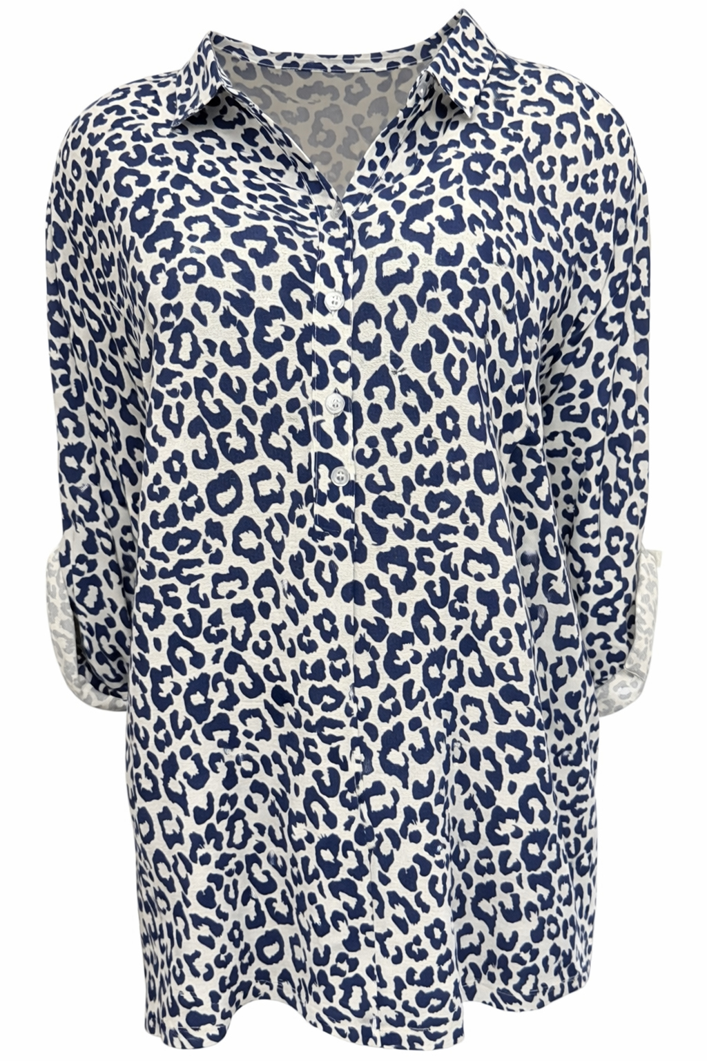 Leopard Blouse Blauw