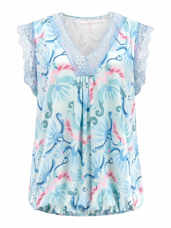 Shirt Travelstof Elastiek Blauw