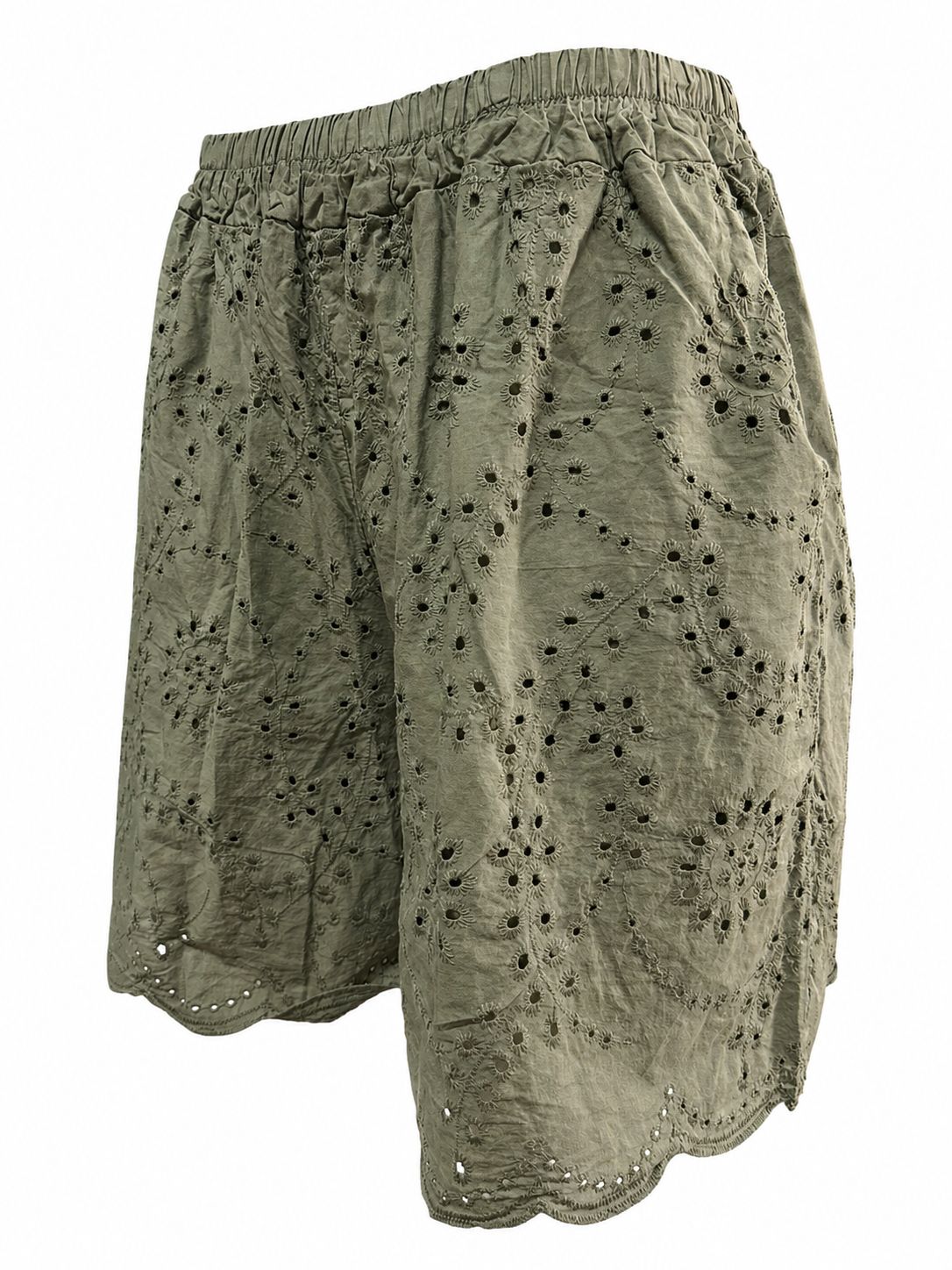 Broderie broekje Legergroen