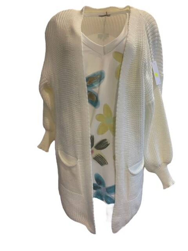 Gebreid vest roomwit