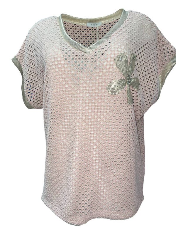 Gehaakte Top Mira zacht roze