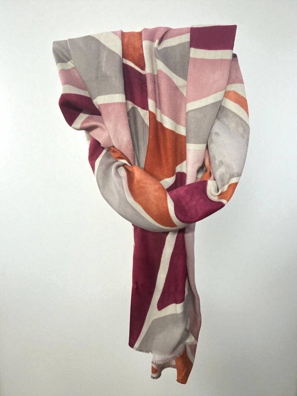 Sjaal Bordeaux/ taupe