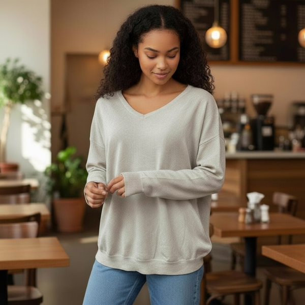 Dun gebreid truitje Brigitte Beige