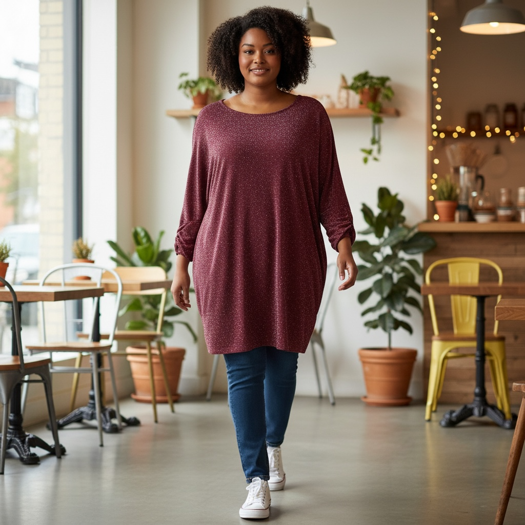 Shirt Dominique Bordeauxrood  ( plus)