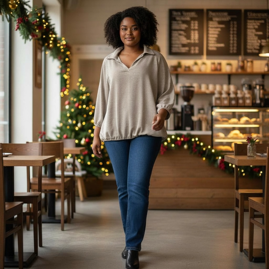 Blouse Shirley Beige ( plus)