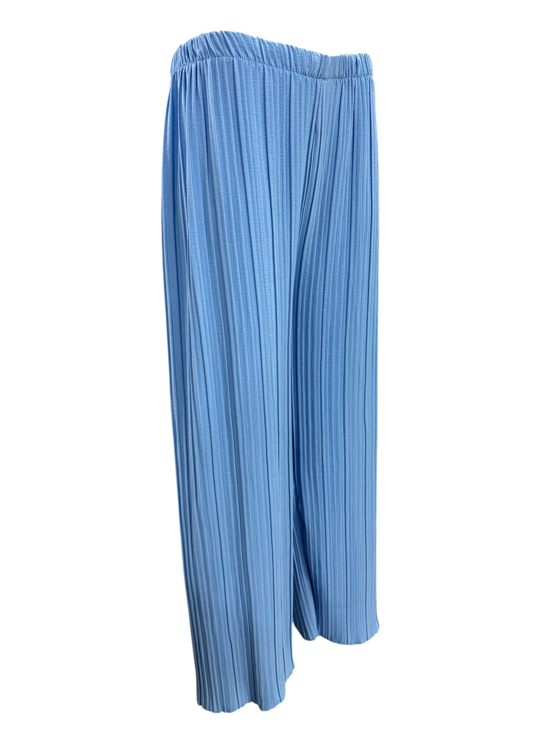 Broek plissé Lichtblauw