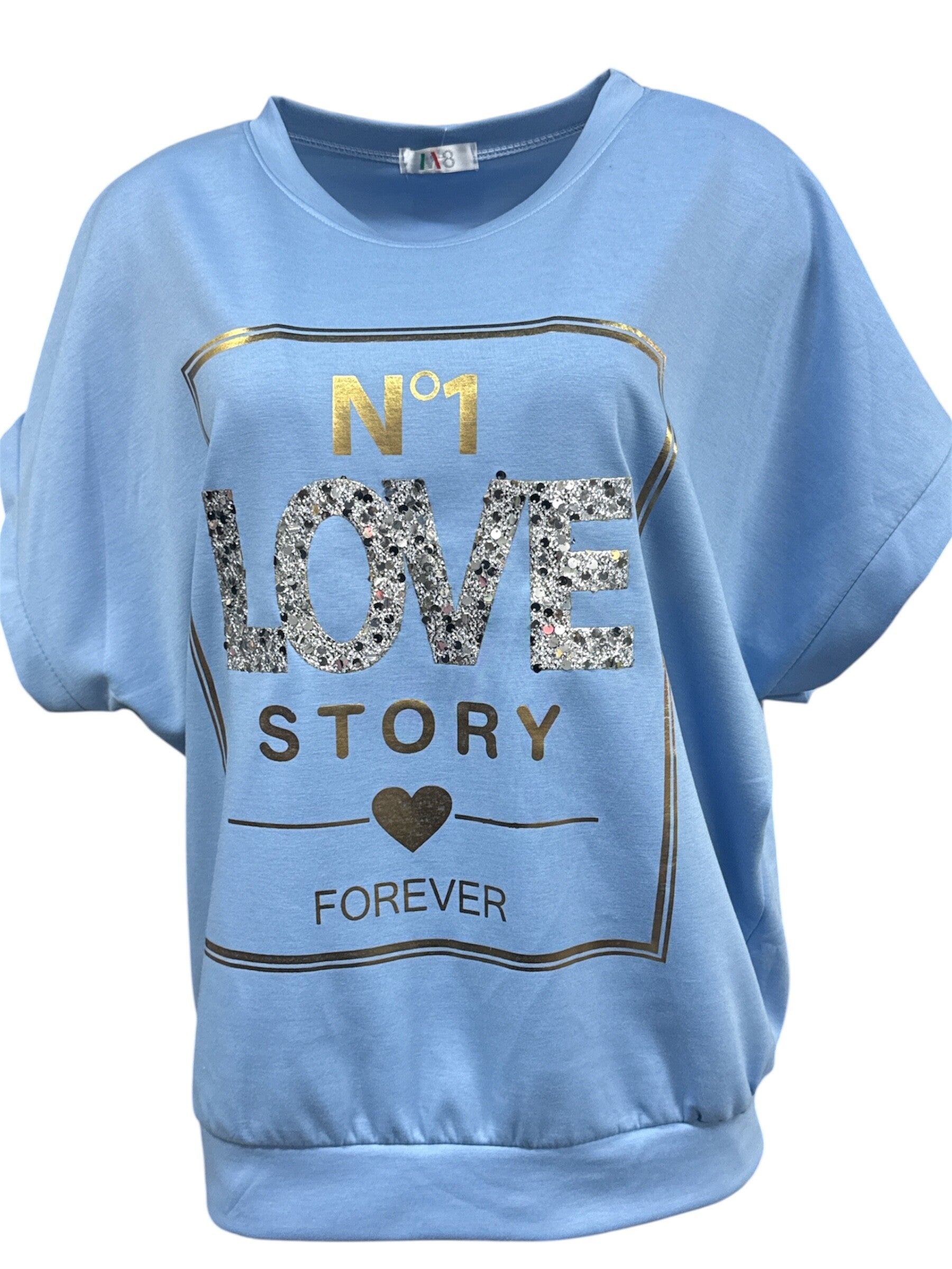 T-shirt Love Blauw