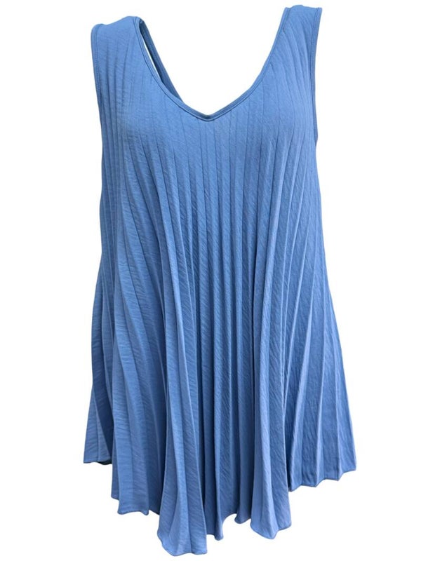 Plissé top Jeans blauw