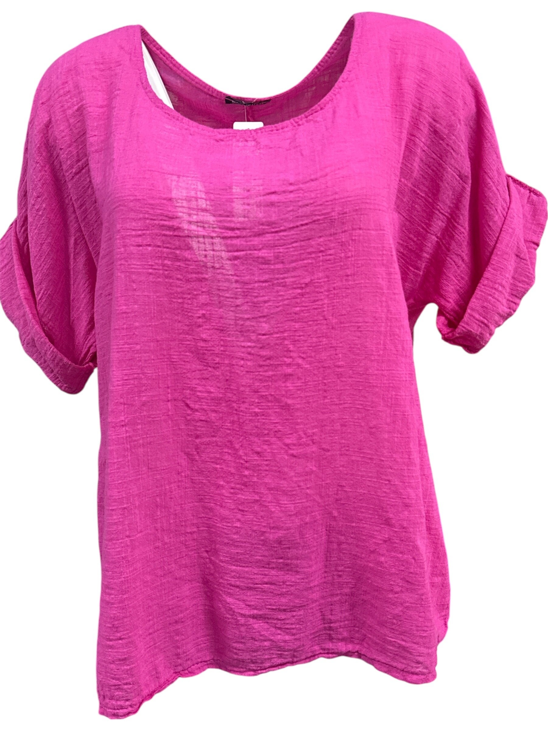 Shirt Katoen Linda Fuchsia