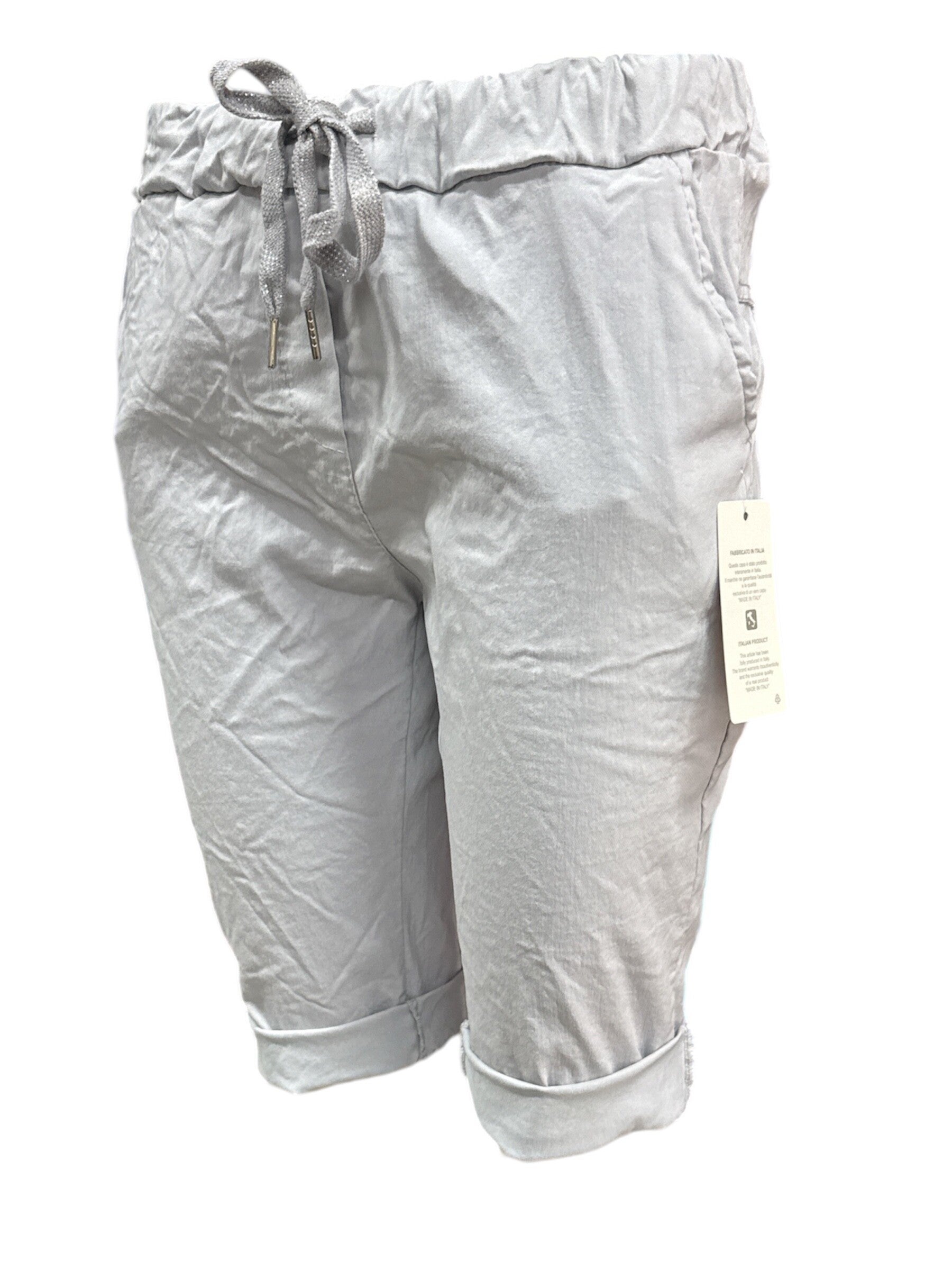 Viscose korte broek Lichtgrijs