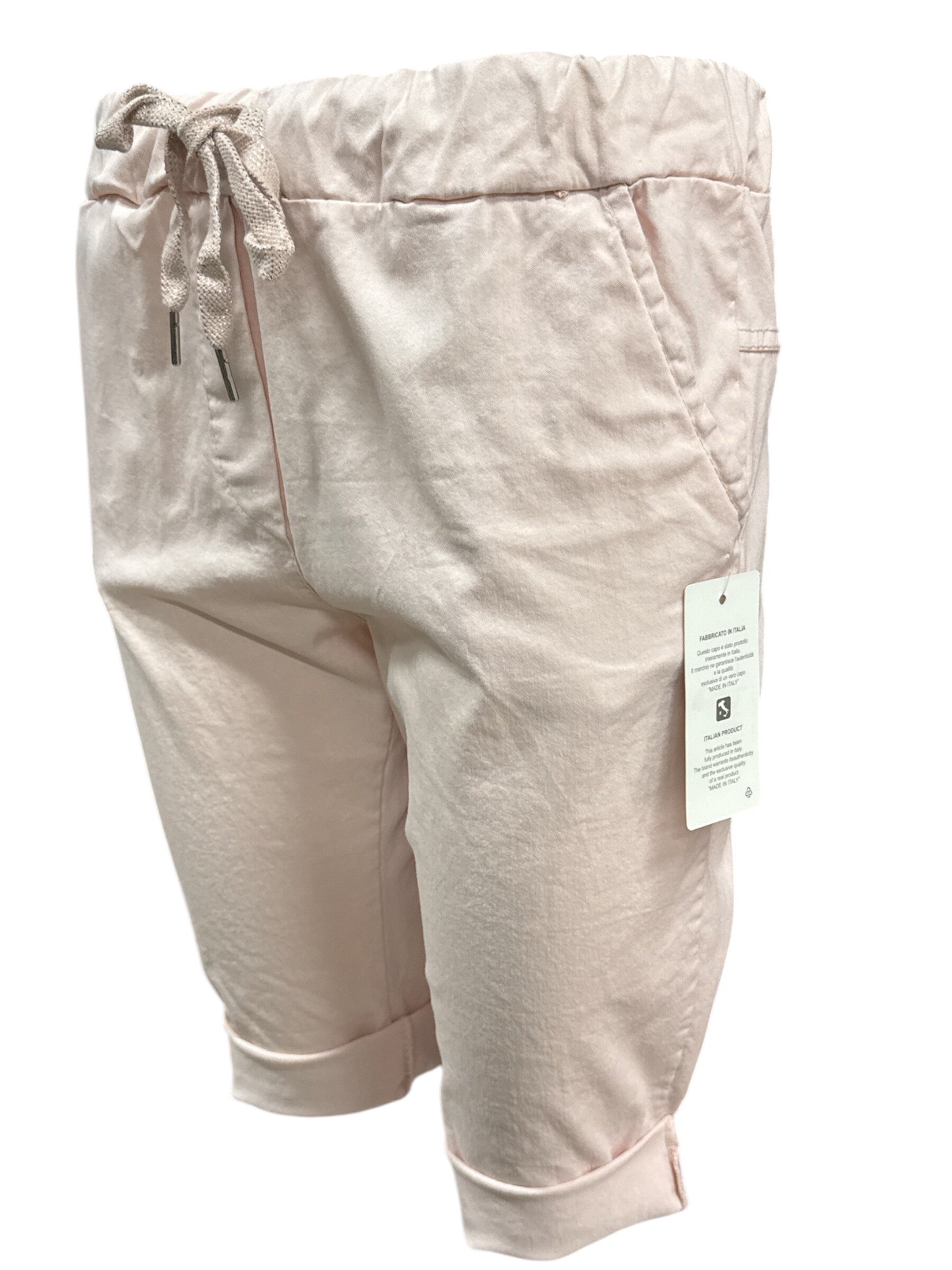 Viscose korte broek Lichtroze