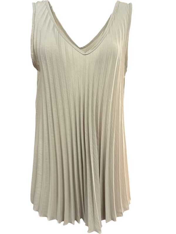 Plisse top Beige