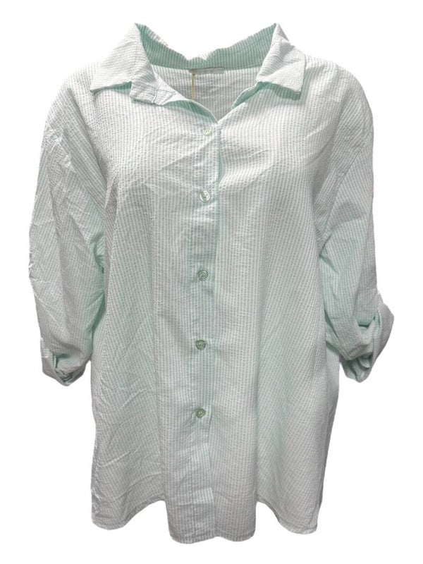 Blouse met streepje mint