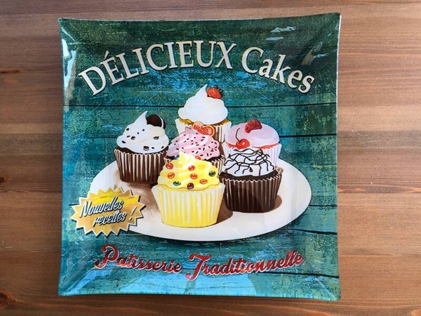 Vierkante glazen serveerschaal 20x20cm uit Valencia