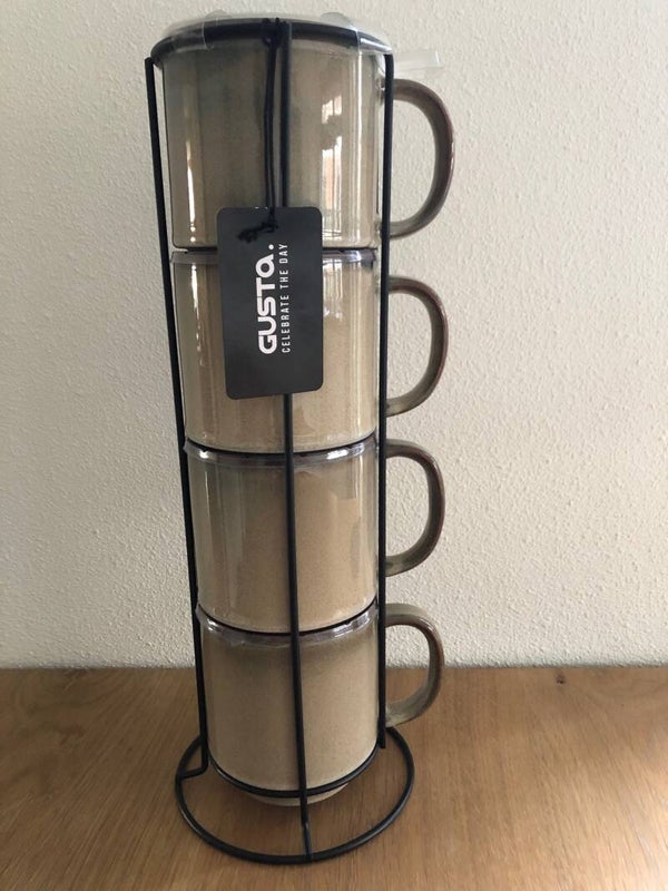 Mok rek + 4 mokken groen