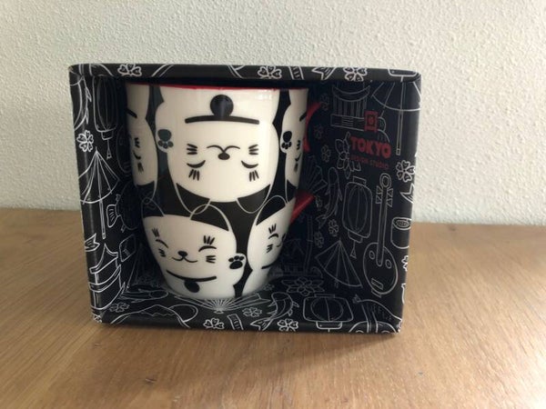 Mok lucky cat zwart