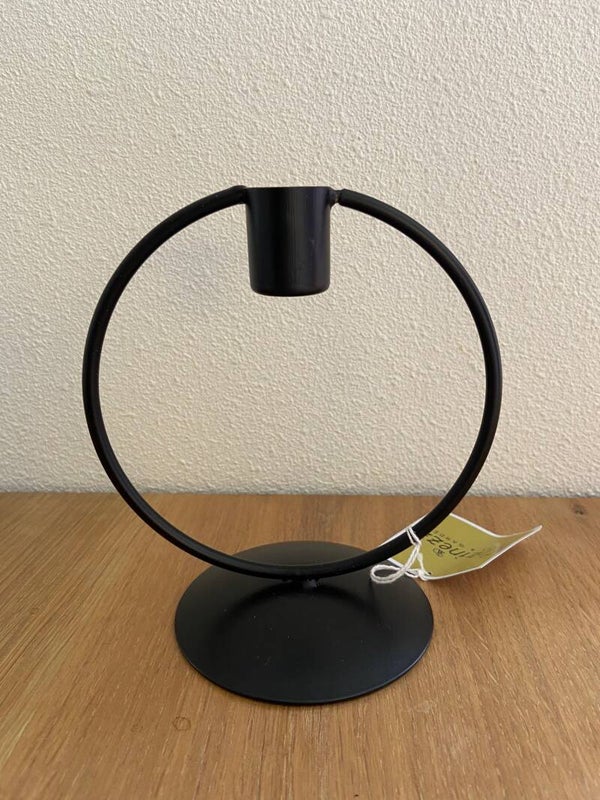 Kandelaar zwart rond 15cm