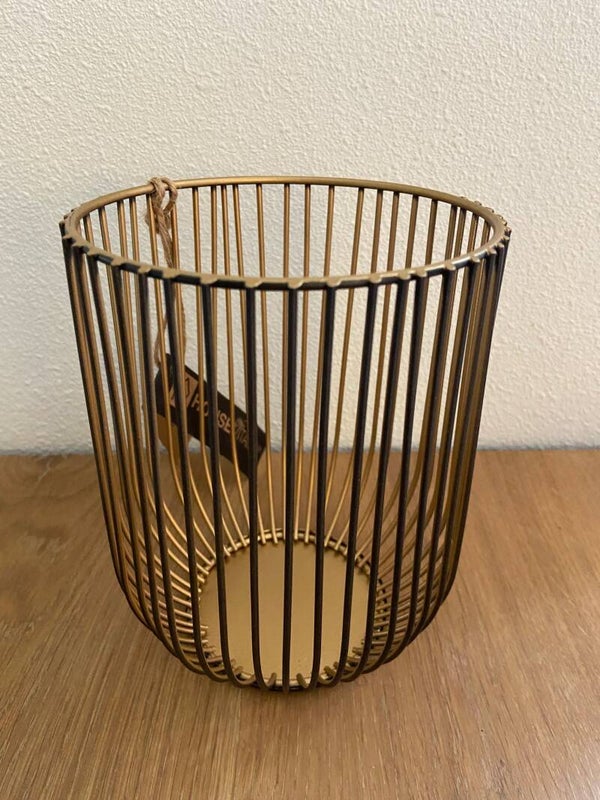 Windlicht goud zwart 16x12cm