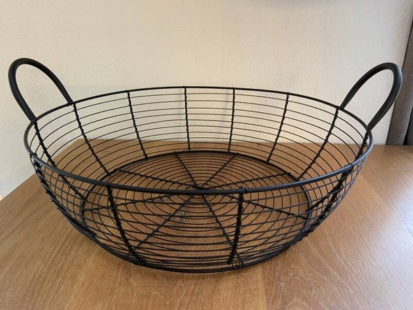 Draadmand zwart rond laag
