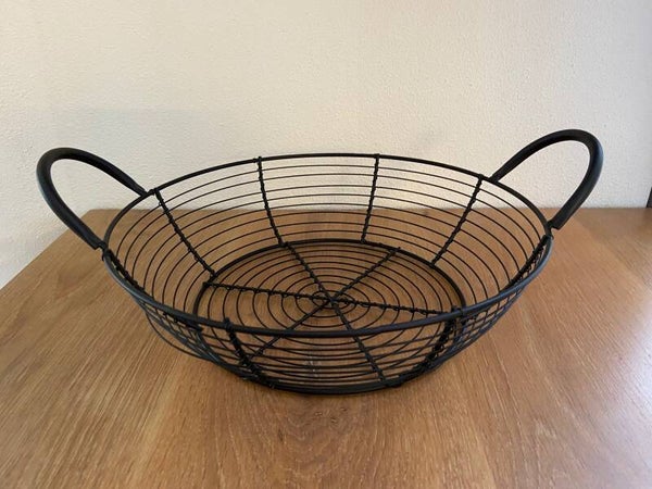 Draadmand zwart rond laag