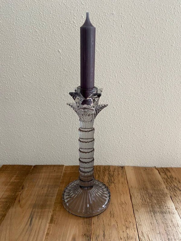 Kandelaar palmboom licht grijs 21cm