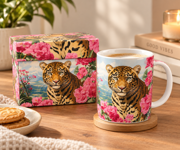 Jaguar mok in geschenkdoos