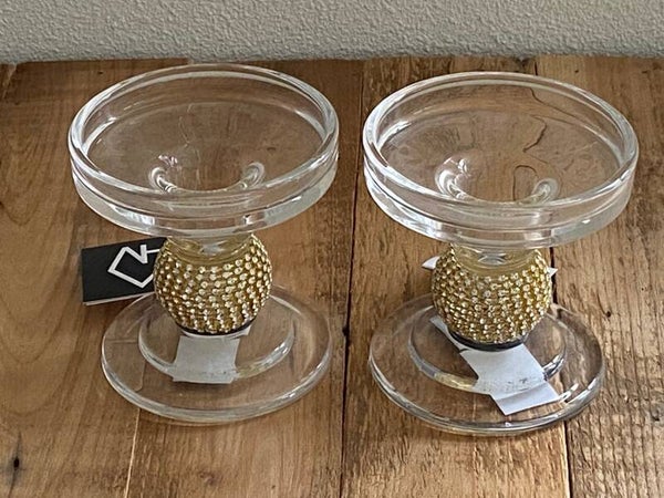 Kaarsenstandaard glas/goud