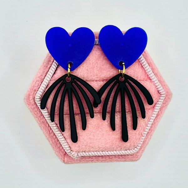 Hart hoogblauw / zwart mat