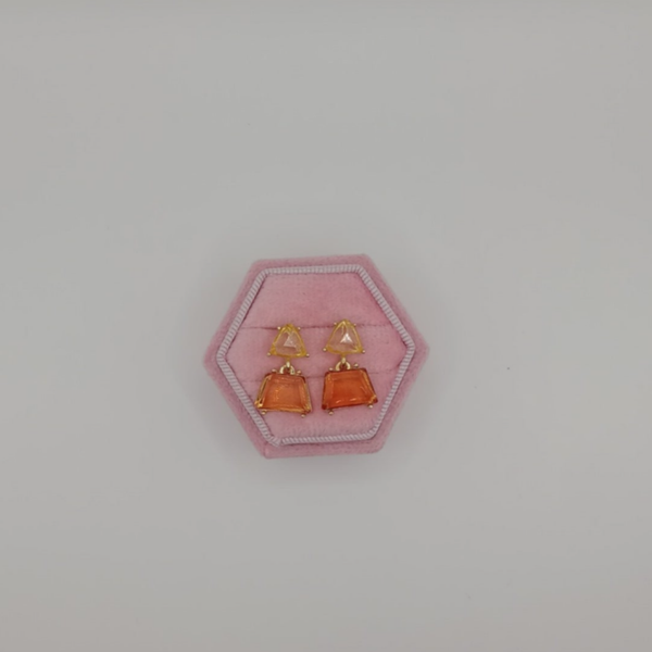 Oorbellen geel/oranjebruin