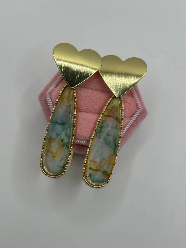 Oorbellen multicolor groentinten