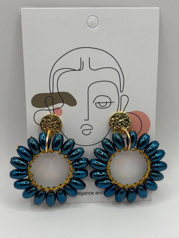 Kralen blauw metallic