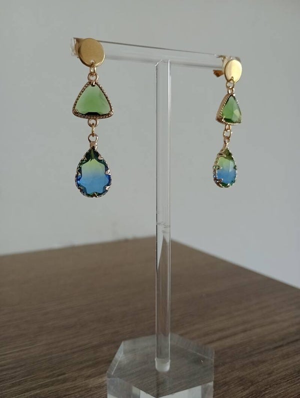 Combi groen/blauw glas