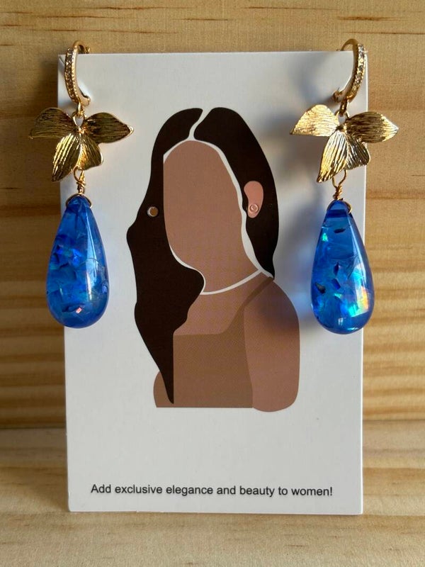 Blauwe shiny druppels