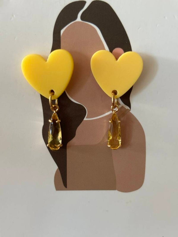 Hartjes/druppels geel