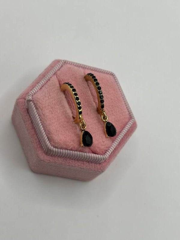 Open hoops zwarte druppels