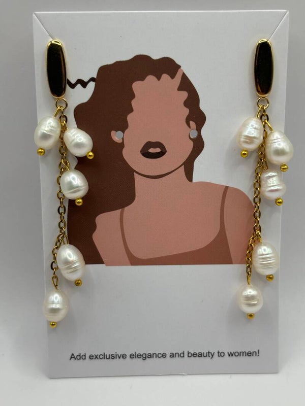 Parels zoetwater lang rvs