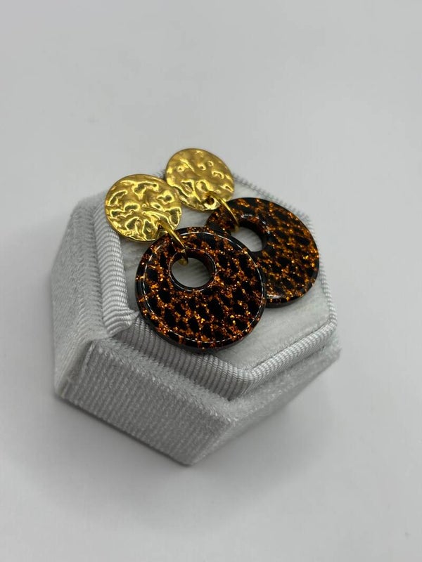 Bruin/zwart shiny rondjes