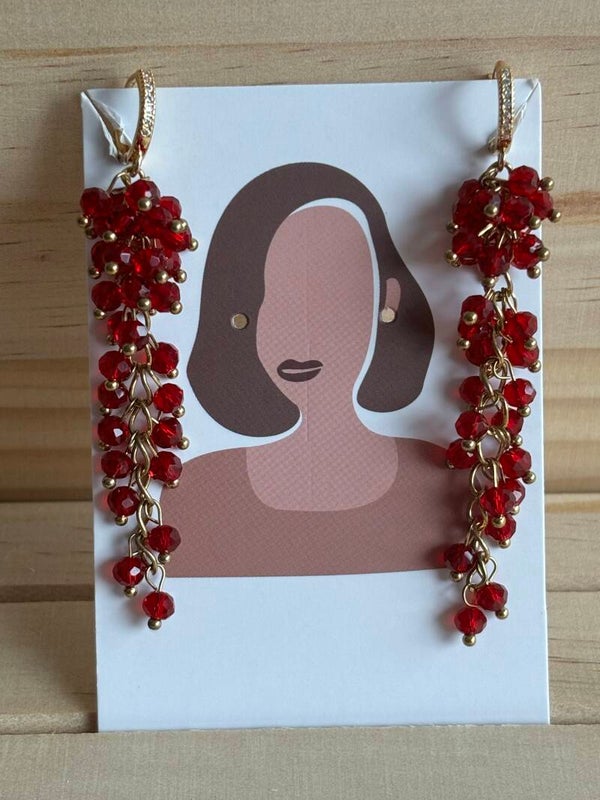 Glasparels lang bordeaux