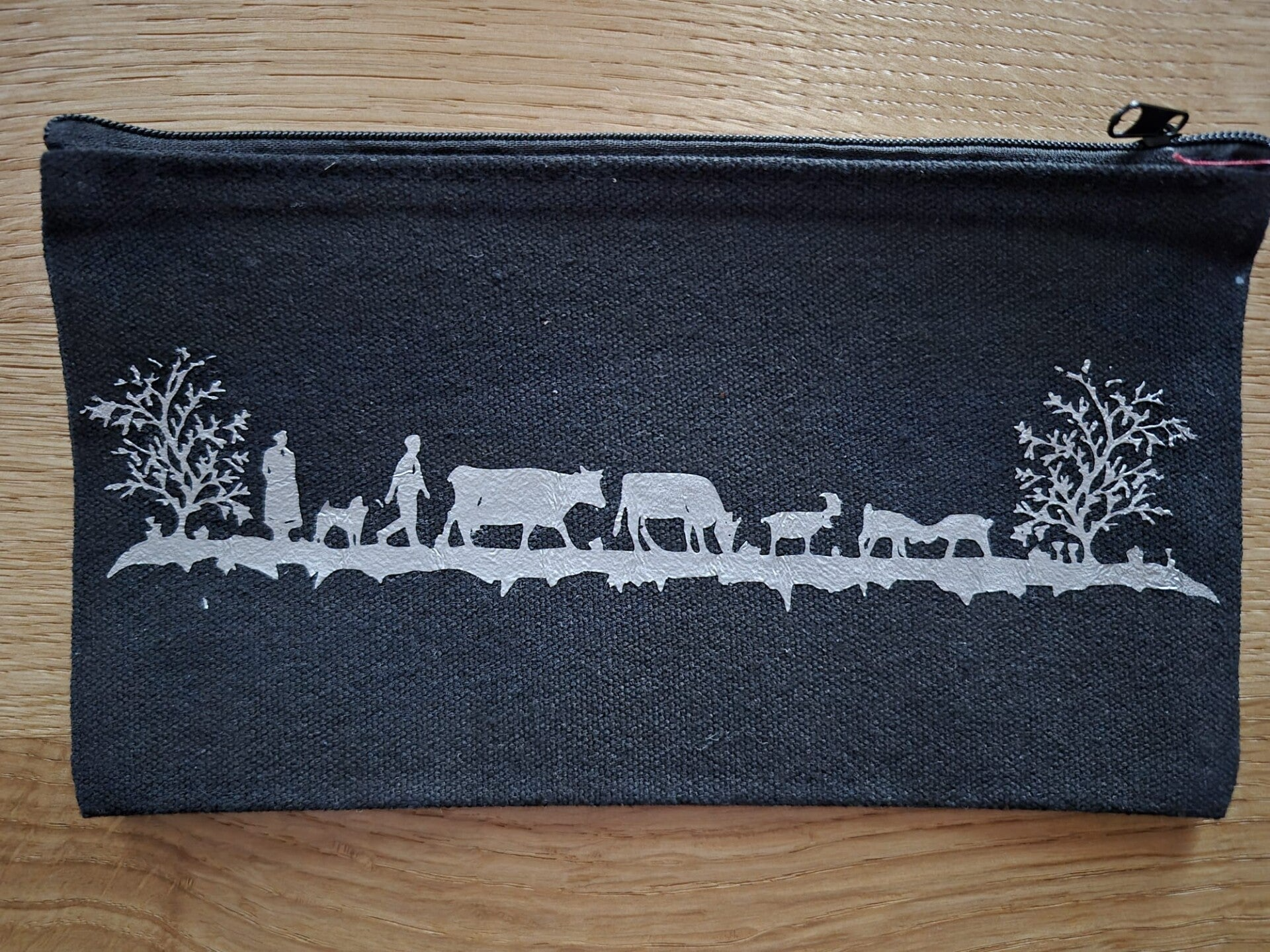 Scherenschnitttäschli Schwarz/Silber