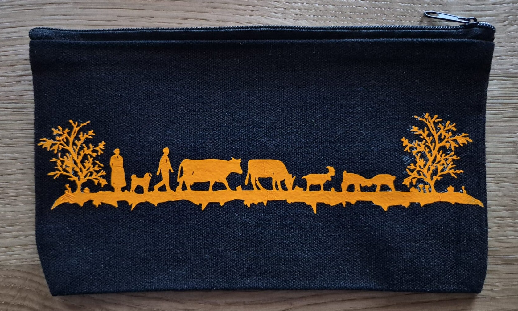 Scherenschnitttäschli Schwarz/Orange